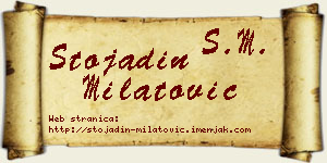 Stojadin Milatović vizit kartica